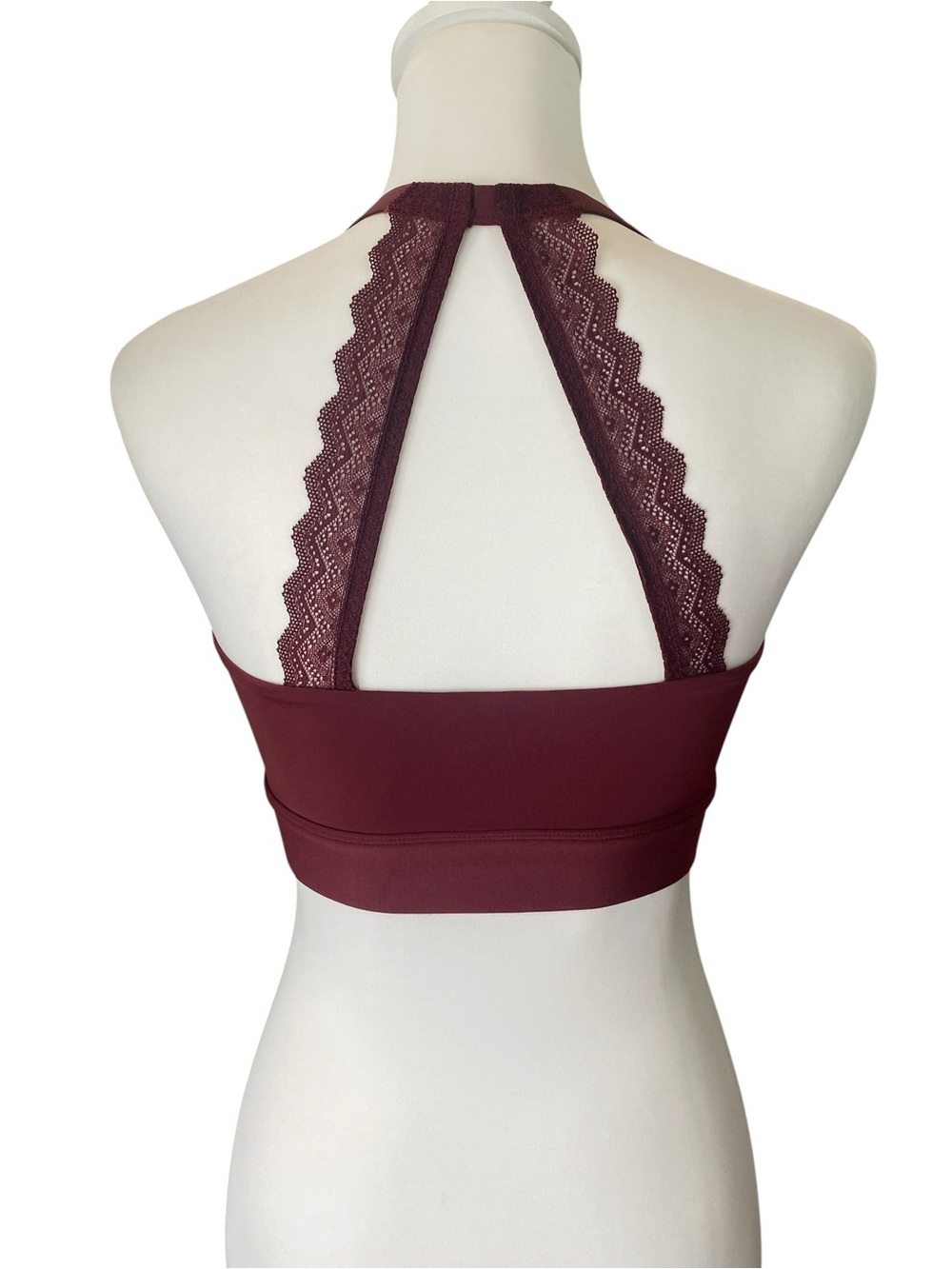 Harper Wilde Bliss Lace Triangle Bralette , Burgundy, Large - Picture 2 of 4